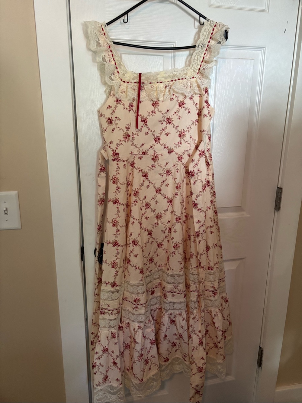 Lace Made Red Garnet corset dress